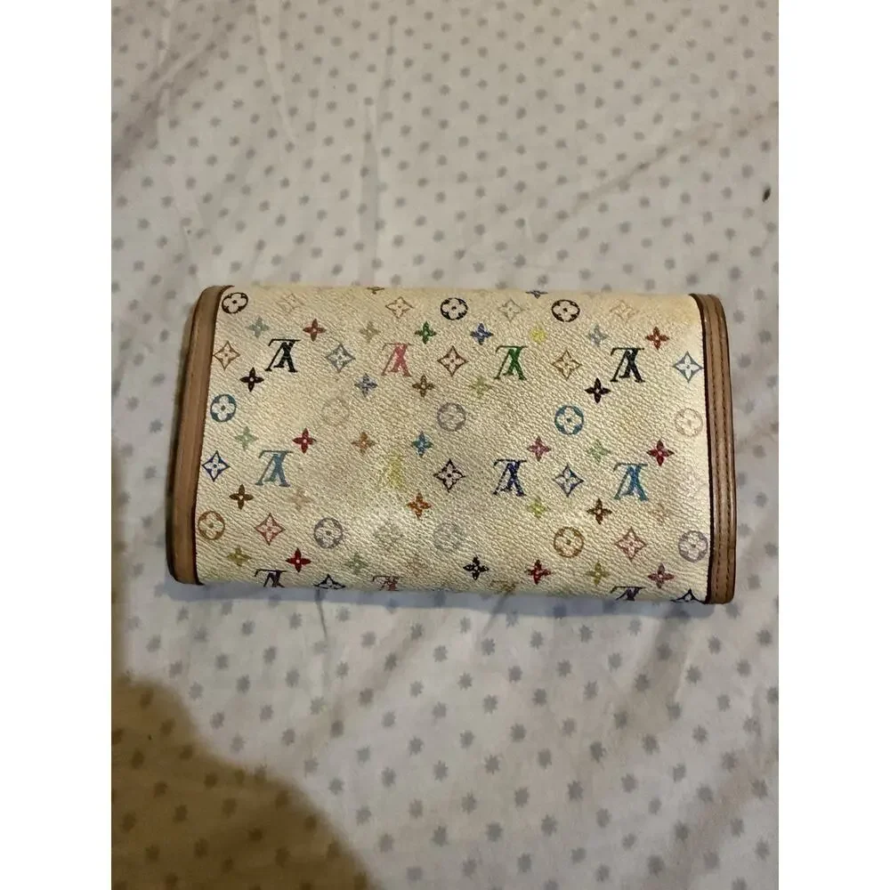 Vuitton Murakami Monogram Multicolore International Wallet in white